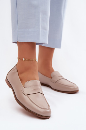 MokassiinidPealturalnej Skóry Vinceza 18121 beeži värvi 2