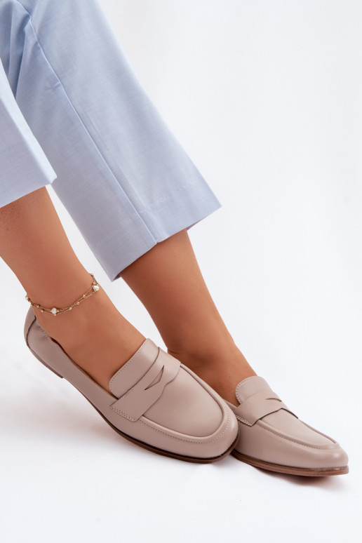 MokassiinidPealturalnej Skóry Vinceza 18121 beeži värvi