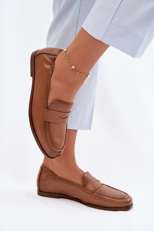 MokassiinidPealturalnej Skóry Vinceza 18121 pruunid värvi