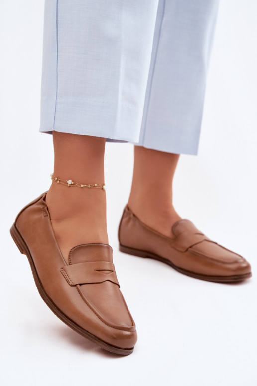 MokassiinidPealturalnej Skóry Vinceza 18121 pruunid värvi