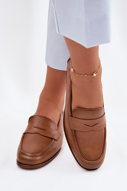 MokassiinidPealturalnej Skóry Vinceza 18121 pruunid värvi