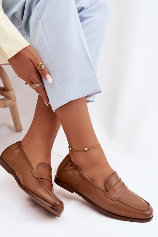 MokassiinidPealturalnej Skóry Vinceza 18121 pruunid värvi