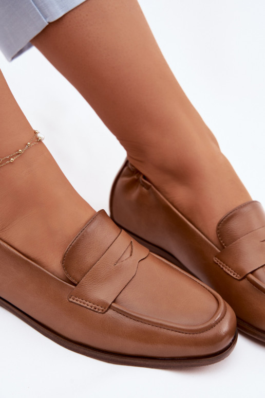 MokassiinidPealturalnej Skóry Vinceza 18121 pruunid värvi