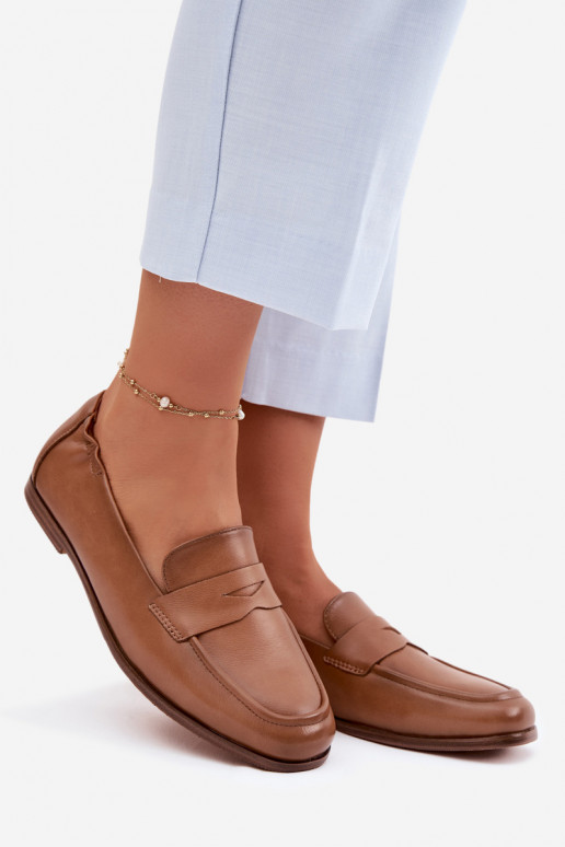 MokassiinidPealturalnej Skóry Vinceza 18121 pruunid värvi