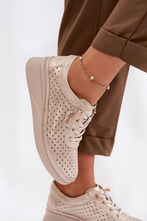 Pealhk Ažuurne jalatsid Pealiste omad Vinceza 79603 Kuldset värvi