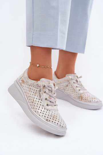 Ažuursed seemisnahast jalatsid Pealiste omad Vinceza 79603 Halli värvi 2