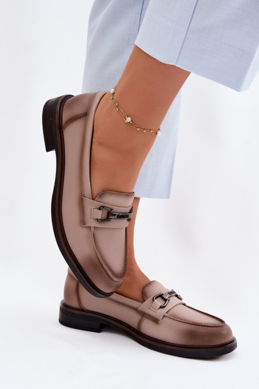 Pealhk naiste mokassiinid Vinceza 39983 beeži värvi