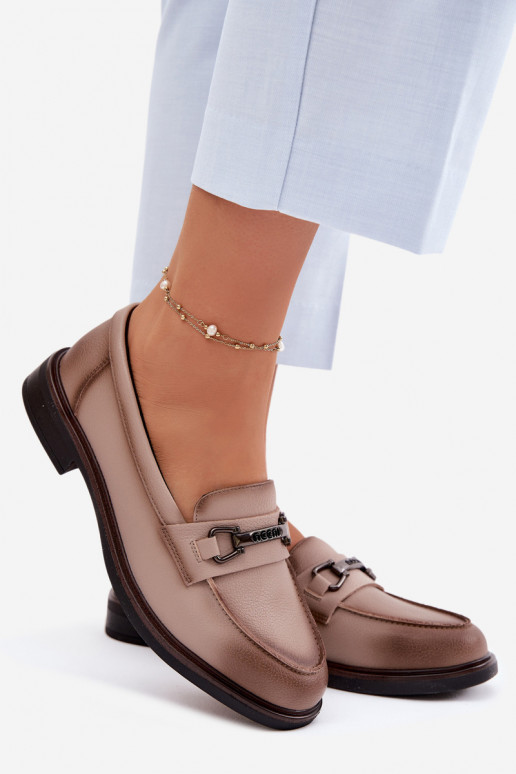 Pealhk naiste mokassiinid Vinceza 39983 beeži värvi