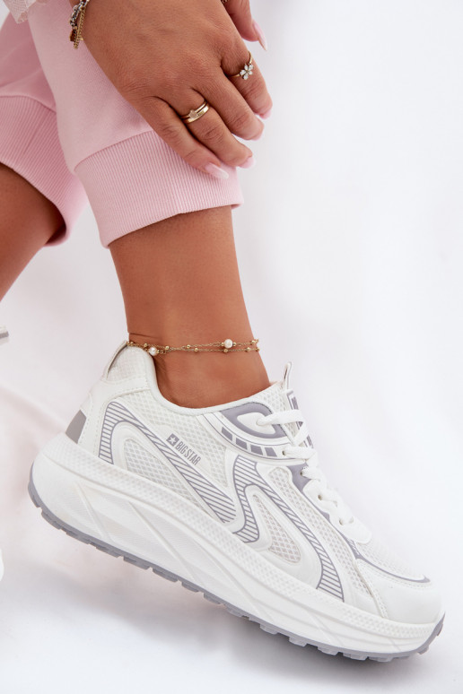 spordijalatsid Sneakers tüüpi jalanõud Pealiste omad Big Star TT274325 HI-POLY SYSTEM valget värvi