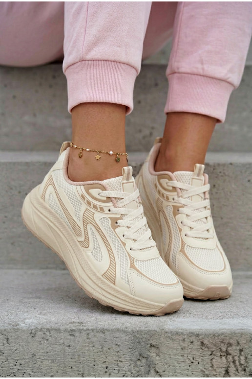 spordijalatsid Sneakers tüüpi jalanõud Pealiste omad Big Star TT274326 HI-POLY SYSTEM beeži värvi