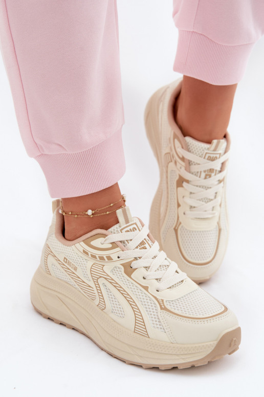 spordijalatsid Sneakers tüüpi jalanõud Pealiste omad Big Star TT274326 HI-POLY SYSTEM beeži värvi