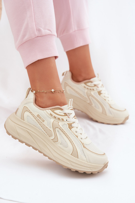 spordijalatsid Sneakers tüüpi jalanõud Pealiste omad Big Star TT274326 HI-POLY SYSTEM beeži värvi