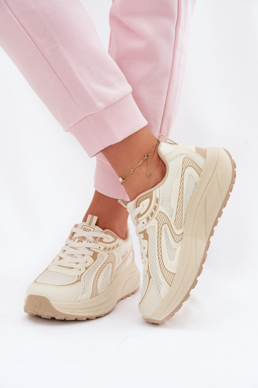 spordijalatsid Sneakers tüüpi jalanõud Pealiste omad Big Star TT274326 HI-POLY SYSTEM beeži värvi