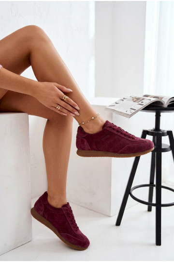 Sneakers tüüpi jalanõudPealturalnego seemisnakhsedu Big Star TT274227 bordoo-värvi 2