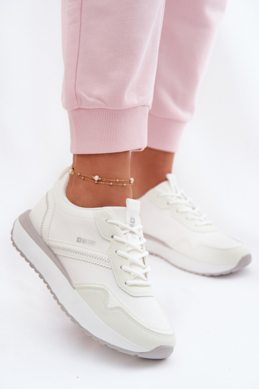 Sneakers tüüpi jalanõud Pealiste omad platvormiga Big Star TT274279 valget värvi