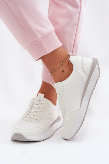 Sneakers tüüpi jalanõud Pealiste omad platvormiga Big Star TT274279 valget värvi 2