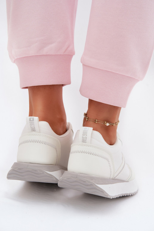 Sneakers tüüpi jalanõud Pealiste omad platvormiga Big Star TT274279 valget värvi