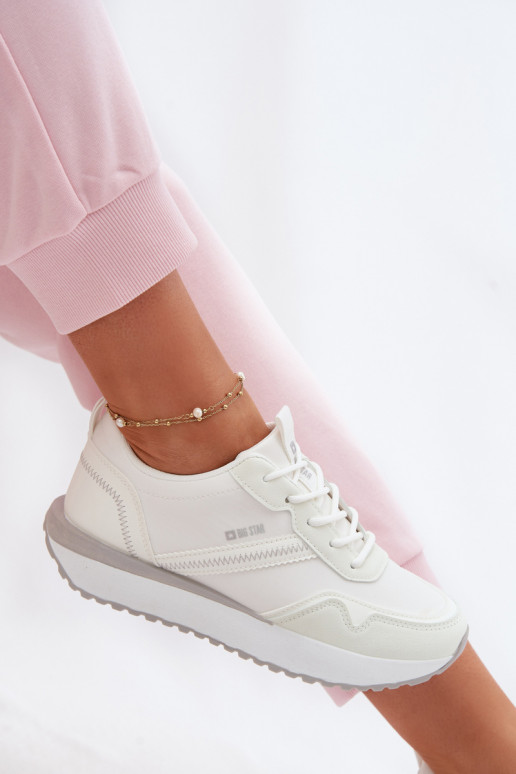 Sneakers tüüpi jalanõud Pealiste omad platvormiga Big Star TT274279 valget värvi