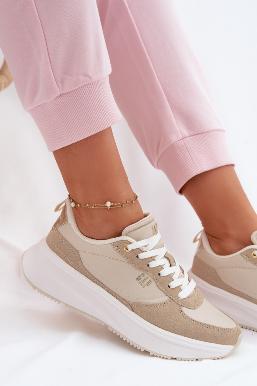 Sneakers tüüpi jalanõud Pealiste omad platvormiga GAP PENELOPE GPIN6155300049 beeži värvi