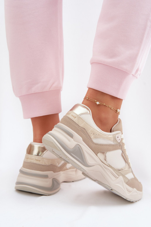 Sneakers tüüpi jalanõud Pealiste omad platvormiga GAP MARATHON GPIN6154923895 beeži värvi