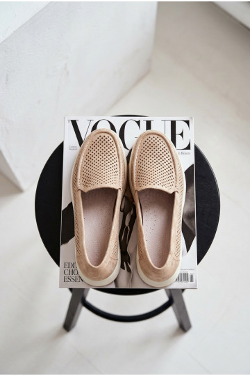 Naisten mokasiinid aukude elementidega Sergio Leone MK097H kuldne