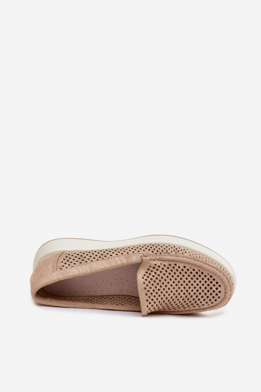 Naisten mokasiinid aukude elementidega Sergio Leone MK097H kuldne