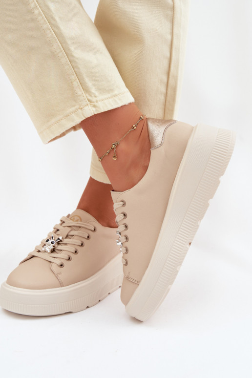 Pealhk Sneakers tüüpi jalanõud Pealiste omad platvormigaPrzypinką Vinceza 39973 beeži värvi