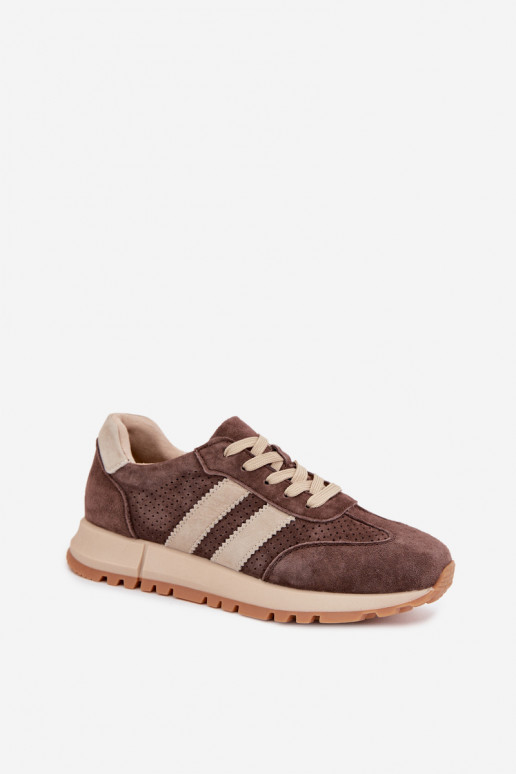 Naiste spordijalanõud kunstnahast pruuni värvi