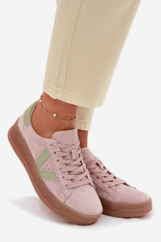 Vinceza 79597 naiste sportlikud kingad naturaalsest sametist platvormiga roosa värvi