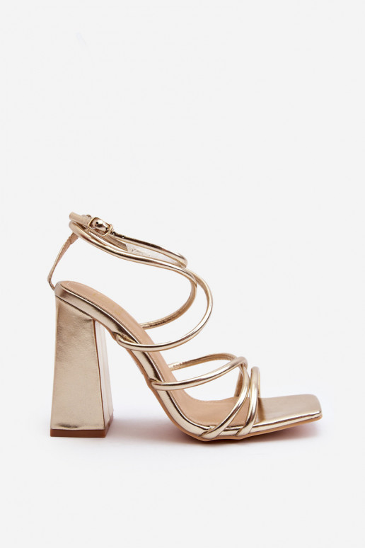 Moekad Elegantsed kõrge kontsaga sandaalid Kuldset värvi Josette