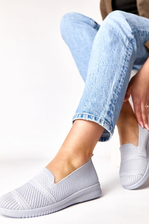 Szare wsuwane materiałowe tenisówki...