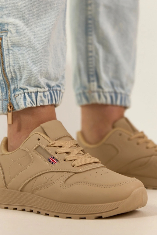 Beżowe sneakersy casualowe na...