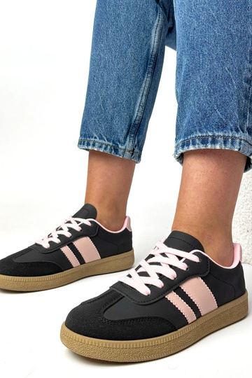 Czarno-różowe sneakersy casualowe na platformie Thérèse 2