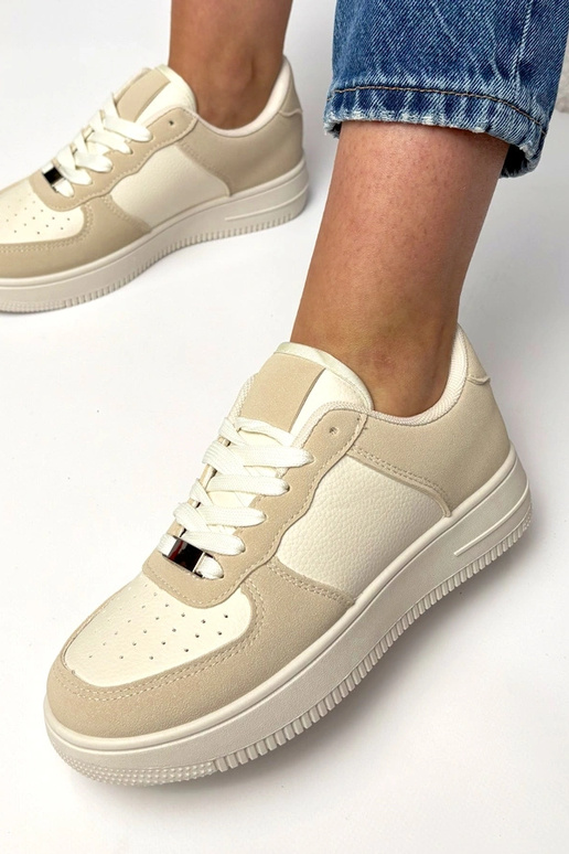 Beżowe sneakersy na platformie Brigitte