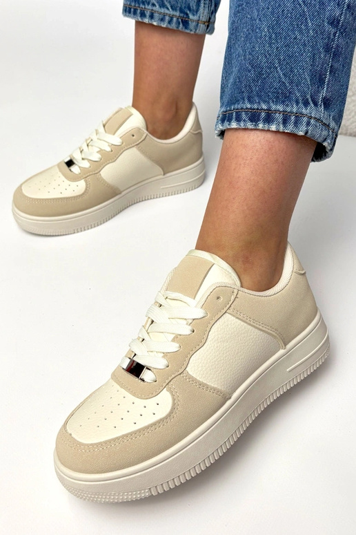 Beżowe sneakersy na platformie Brigitte