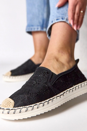 Mustad espadrillid sädelevate detailidega Lucie 2