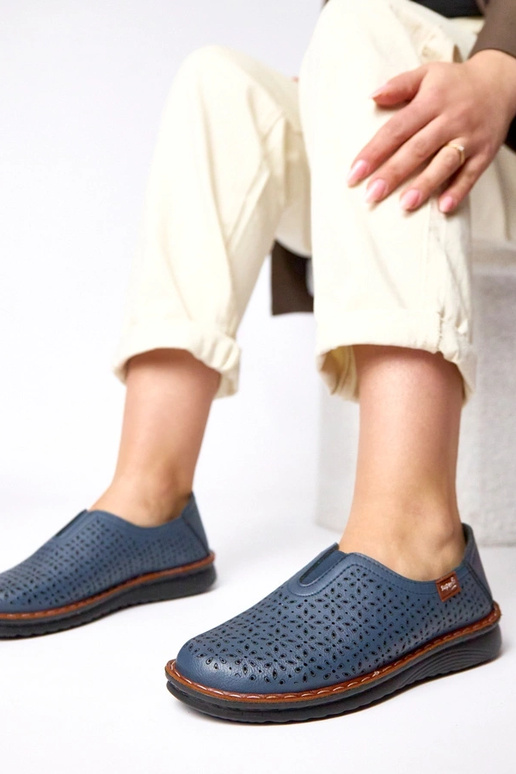 Tumedalt sinised avatud poolsaapad Rosa