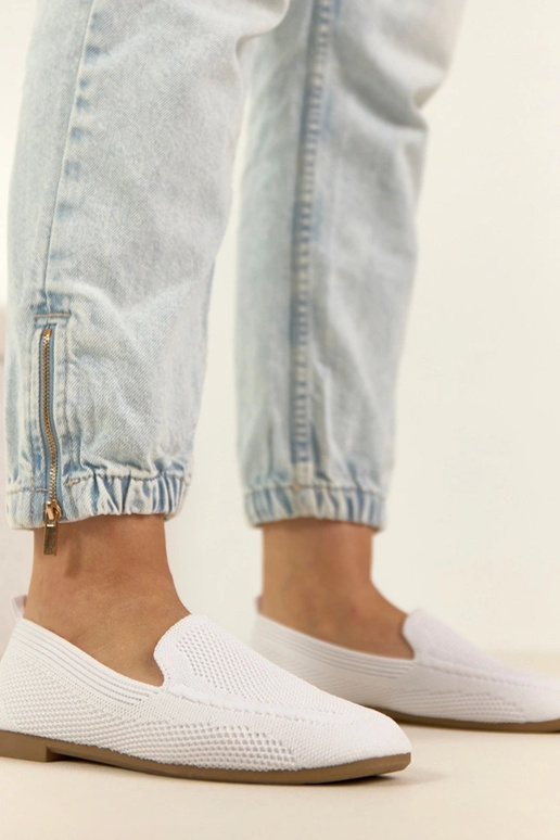 Valged kangast mokasiinid Addison