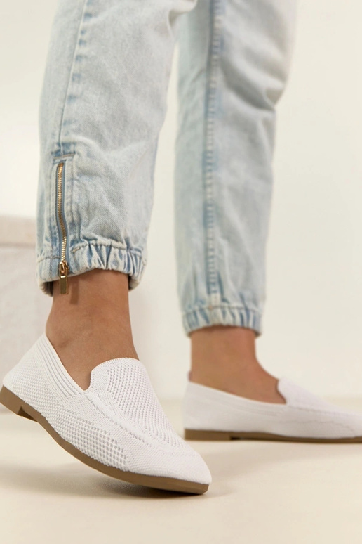 Valged kangast mokasiinid Addison