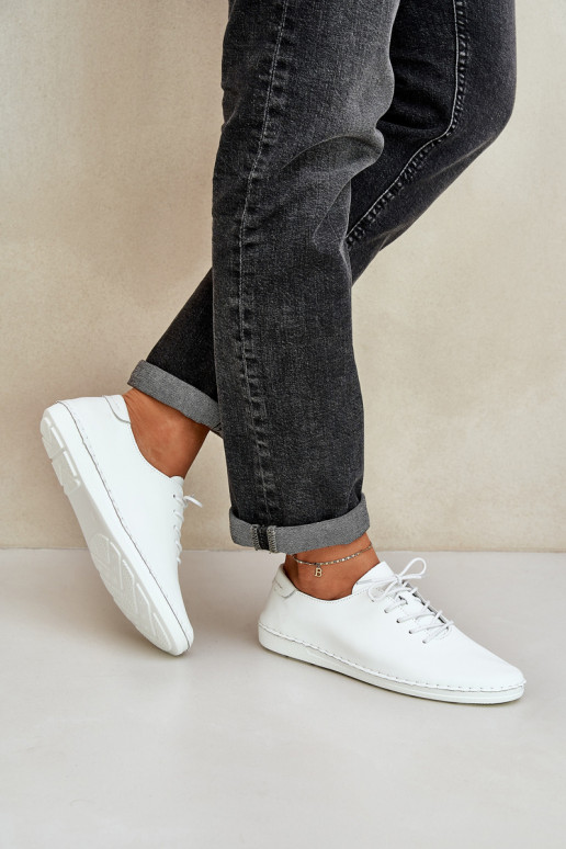 Paeltega jalanõudPealturalnej Skóry D&A LR51-645 valget värvi