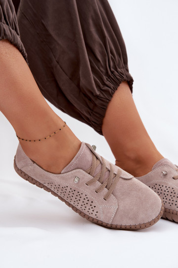 Ažuurne jalatsid Pealiste omadPealturalnego seemisnakhsedu beeži värvi Feliva