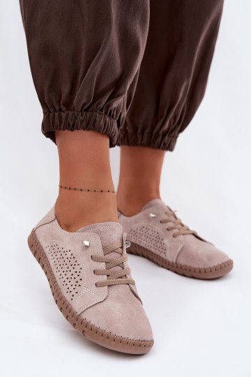 Ažuurne jalatsid Pealiste omadPealturalnego seemisnakhsedu beeži värvi Feliva 2