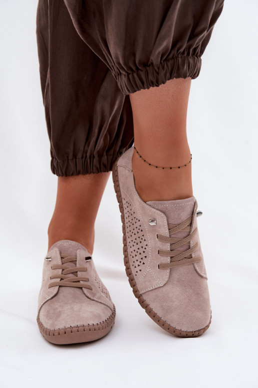 Ažuurne jalatsid Pealiste omadPealturalnego seemisnakhsedu beeži värvi Feliva