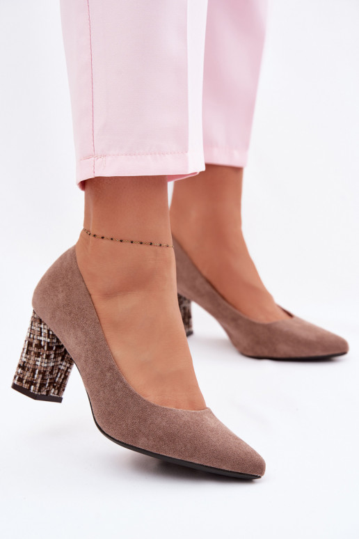 KingadEco Suedeu stiilse kontsaga Sergio Leone PB414 pruunid värvi