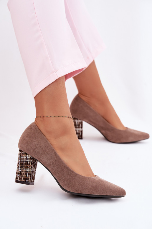 KingadEco Suedeu stiilse kontsaga Sergio Leone PB414 pruunid värvi