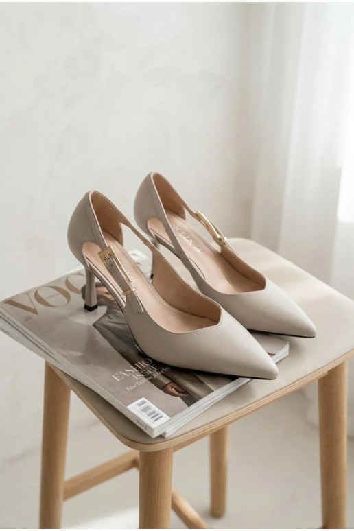 Korkokengät leikkuilla ja soljilla Vinceza 62288 harmaa