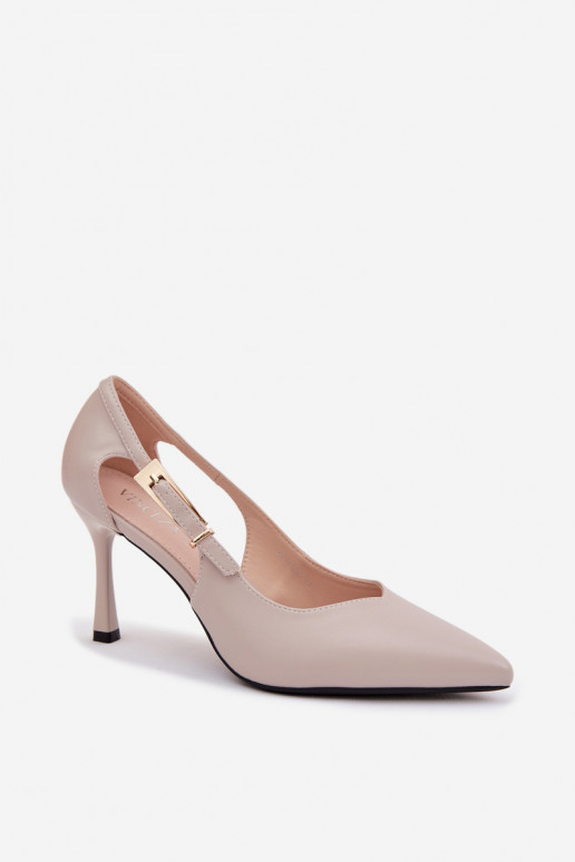 Korkokengät leikkuilla ja soljilla Vinceza 62288 harmaa