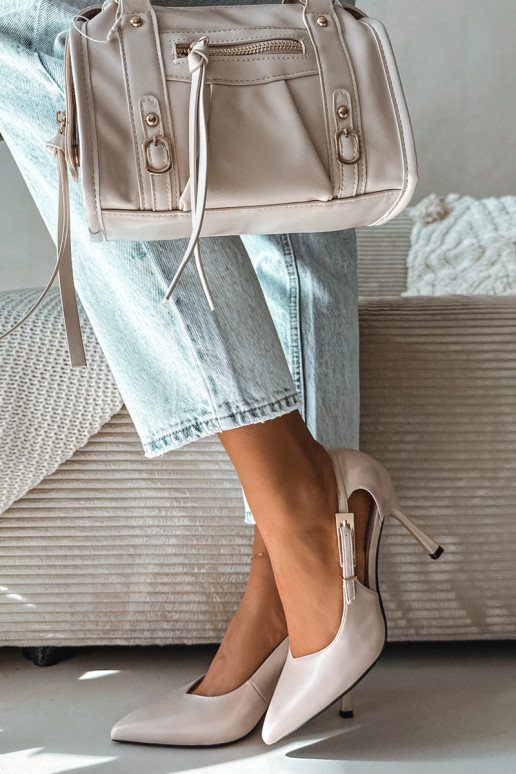 Korkokengät leikkuilla ja soljilla Vinceza 62288 harmaa