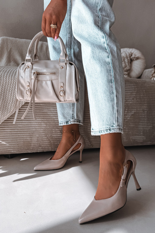 Korkokengät leikkuilla ja soljilla Vinceza 62288 harmaa