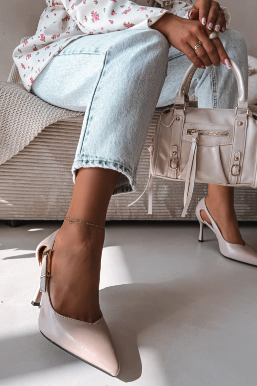 Korkokengät leikkuilla ja soljilla Vinceza 62288 harmaa